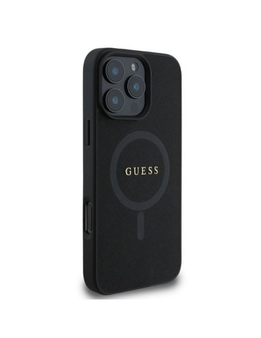 GUESS case for IPHONE 16 Pro compatible with MagSafe GUHMP16LPSAHMCK (PU Saffiano Classic Logo) black