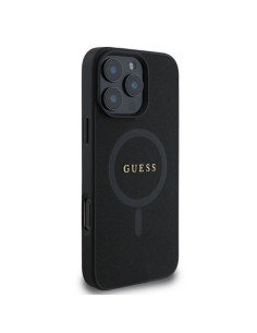 GUESS case for IPHONE 16 Pro Max compatible with MagSafe GUHMP16XPSAHMCK (PU Saffiano Classic Logo) black 2