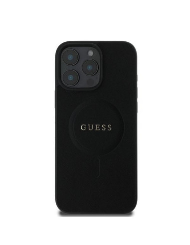 GUESS case for IPHONE 16 Pro Max compatible with MagSafe GUHMP16XPSAHMCK (PU Saffiano Classic Logo) black