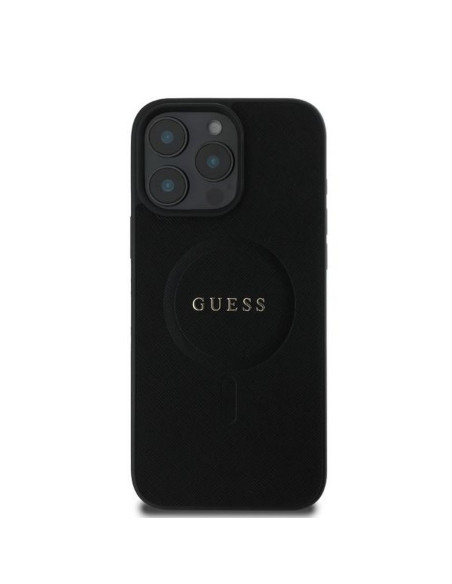 GUESS case for IPHONE 16 Pro Max compatible with MagSafe GUHMP16XPSAHMCK (PU Saffiano Classic Logo) black