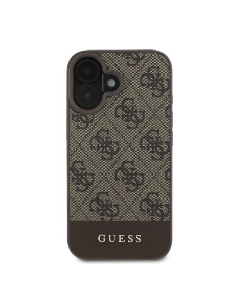 GUESS case for IPHONE 16 GUHCP16SG4GLBR (PC/TPU 4G PU Bottom Stripe) brown