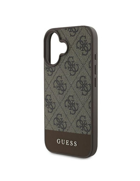 GUESS case for IPHONE 16 Plus GUHCP16MG4GLBR (PC/TPU 4G PU Bottom Stripe) brown