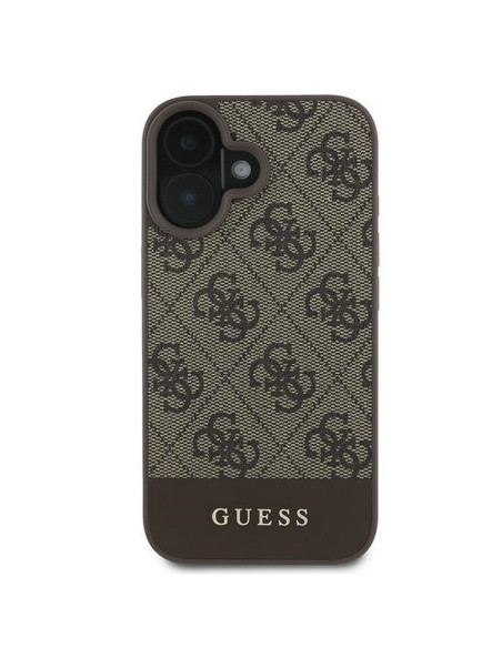 GUESS case for IPHONE 16 Plus GUHCP16MG4GLBR (PC/TPU 4G PU Bottom Stripe) brown