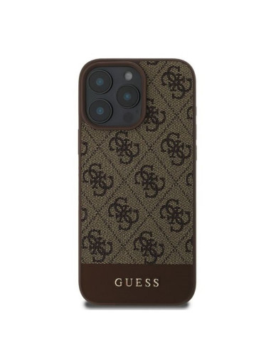 GUESS case for IPHONE 16 Pro GUHCP16LG4GLBR (PC/TPU 4G PU Bottom Stripe) brown