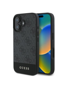 GUESS case for IPHONE 16 GUHCP16SG4GLGR (PC/TPU 4G PU Bottom Stripe) grey