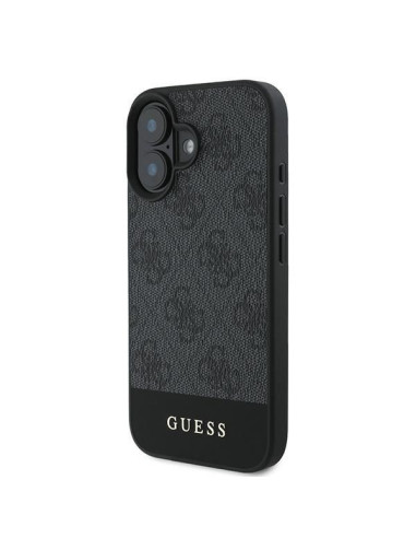 GUESS case for IPHONE 16 GUHCP16SG4GLGR (PC/TPU 4G PU Bottom Stripe) grey