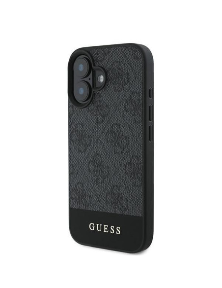 GUESS case for IPHONE 16 GUHCP16SG4GLGR (PC/TPU 4G PU Bottom Stripe) grey