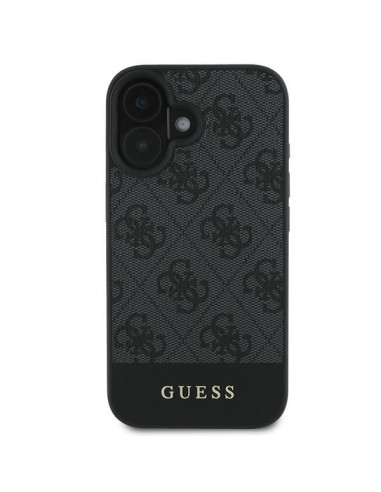 GUESS case for IPHONE 16 GUHCP16SG4GLGR (PC/TPU 4G PU Bottom Stripe) grey