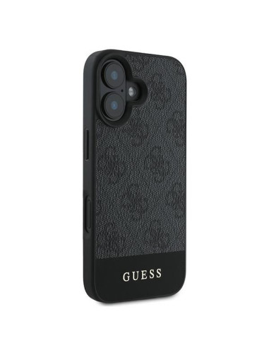 GUESS case for IPHONE 16 GUHCP16SG4GLGR (PC/TPU 4G PU Bottom Stripe) grey
