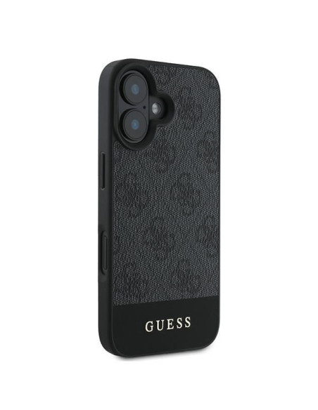 GUESS case for IPHONE 16 GUHCP16SG4GLGR (PC/TPU 4G PU Bottom Stripe) grey