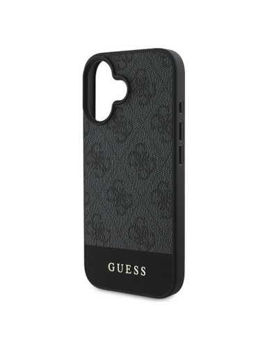 GUESS case for IPHONE 16 GUHCP16SG4GLGR (PC/TPU 4G PU Bottom Stripe) grey