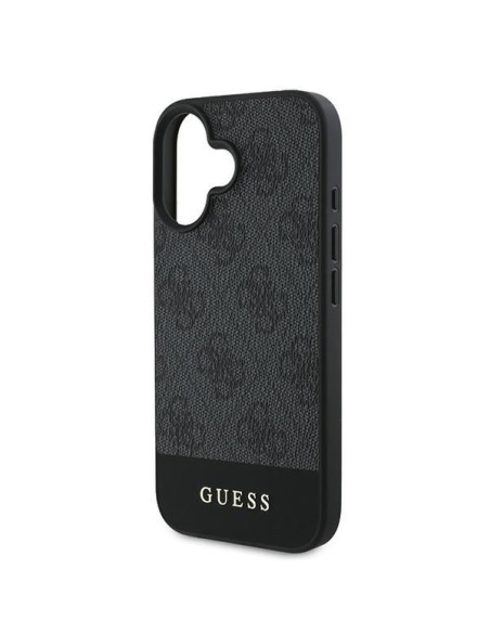 GUESS case for IPHONE 16 GUHCP16SG4GLGR (PC/TPU 4G PU Bottom Stripe) grey