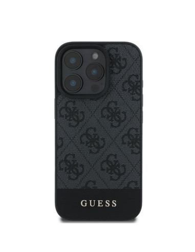 GUESS case for IPHONE 16 Pro GUHCP16LG4GLGR (PC/TPU 4G PU Bottom Stripe) grey