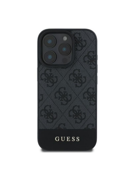 GUESS case for IPHONE 16 Pro GUHCP16LG4GLGR (PC/TPU 4G PU Bottom Stripe) grey