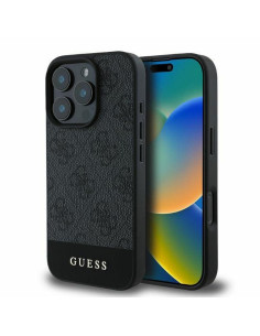GUESS case for IPHONE 16 Pro Max GUHCP16XG4GLGR (PC/TPU 4G PU Bottom Stripe) grey