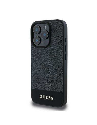 GUESS case for IPHONE 16 Pro Max GUHCP16XG4GLGR (PC/TPU 4G PU Bottom Stripe) grey