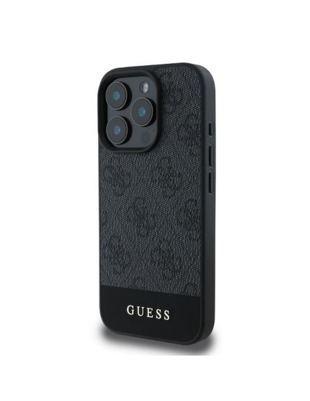 GUESS case for IPHONE 16 Pro Max GUHCP16XG4GLGR (PC/TPU 4G PU Bottom Stripe) grey