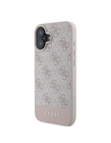 GUESS case for IPHONE 16 GUHCP16SG4GLPI (4G PU Bottom Stripe) pink