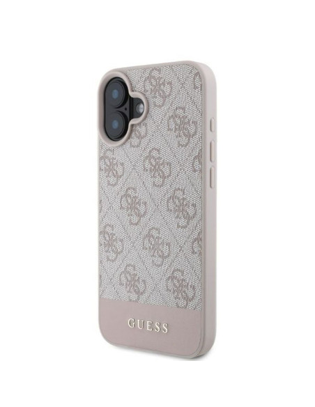 GUESS case for IPHONE 16 GUHCP16SG4GLPI (4G PU Bottom Stripe) pink