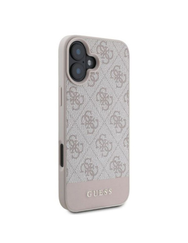 GUESS case for IPHONE 16 GUHCP16SG4GLPI (4G PU Bottom Stripe) pink