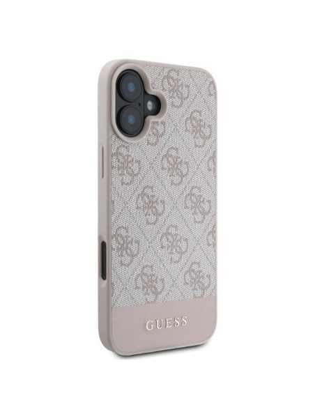 GUESS case for IPHONE 16 GUHCP16SG4GLPI (4G PU Bottom Stripe) pink