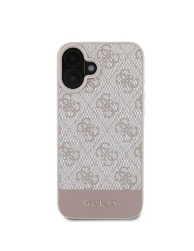 GUESS case for IPHONE 16 GUHCP16SG4GLPI (4G PU Bottom Stripe) pink