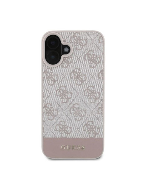 GUESS case for IPHONE 16 GUHCP16SG4GLPI (4G PU Bottom Stripe) pink