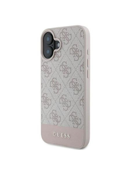 GUESS case for IPHONE 16 Plus GUHCP16MG4GLPI (4G PU Bottom Stripe) pink