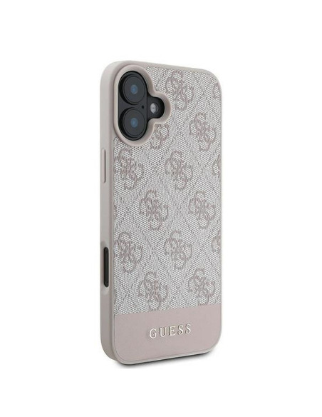GUESS case for IPHONE 16 Plus GUHCP16MG4GLPI (4G PU Bottom Stripe) pink