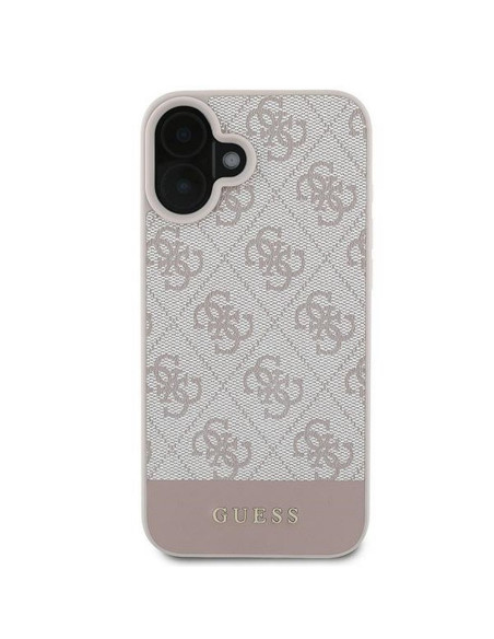 GUESS case for IPHONE 16 Plus GUHCP16MG4GLPI (4G PU Bottom Stripe) pink