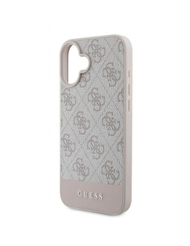 GUESS case for IPHONE 16 Plus GUHCP16MG4GLPI (4G PU Bottom Stripe) pink