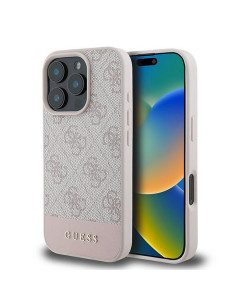 GUESS case for IPHONE 16 Pro Max GUHCP16XG4GLPI (4G PU Bottom Stripe) pink
