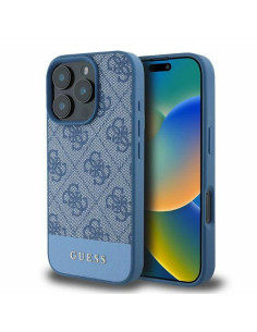 GUESS case for IPHONE 16 Pro GUHCP16LG4GLBL (4G PU Bottom Stripe) blue