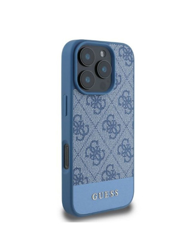 GUESS case for IPHONE 16 Pro GUHCP16LG4GLBL (4G PU Bottom Stripe) blue