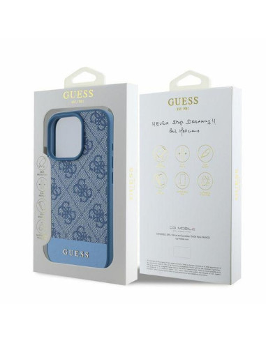 GUESS case for IPHONE 16 Pro GUHCP16LG4GLBL (4G PU Bottom Stripe) blue