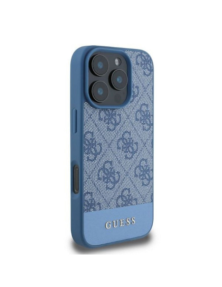 GUESS case for IPHONE 16 Pro Max GUHCP16XG4GLBL (4G PU Bottom Stripe) blue