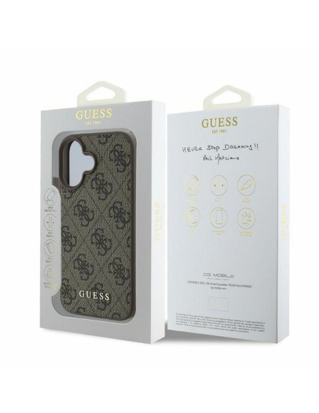 GUESS case for IPHONE 16 GUHCP16SG4GFBR (PU 4G Classic) brown