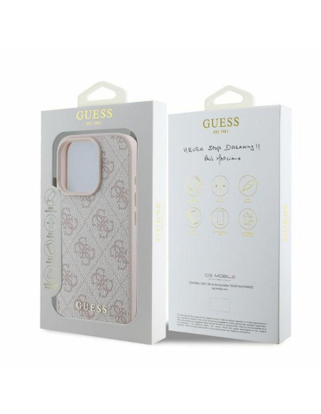 GUESS case for IPHONE 16 Pro GUHCP16LG4GFPI (PU 4G Classic) pink
