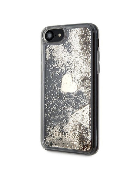 Véritable GUESS Hard Case GUOHCI8GLHFLGO pour iPhone 7 / 8 / SE 2020 / SE 2022 (Liquid Glitter / Gold)