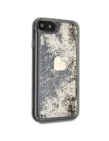 Véritable GUESS Hard Case GUOHCI8GLHFLGO pour iPhone 7 / 8 / SE 2020 / SE 2022 (Liquid Glitter / Gold)