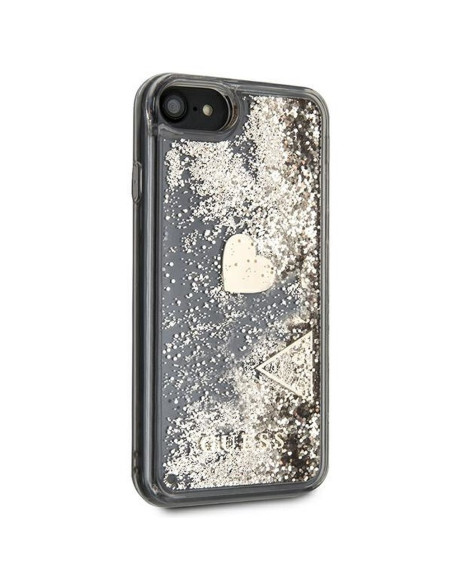 Véritable GUESS Hard Case GUOHCI8GLHFLGO pour iPhone 7 / 8 / SE 2020 / SE 2022 (Liquid Glitter / Gold)