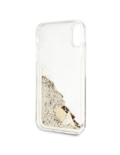 Véritable GUESS Case GUOHCPXGLHFLGO pour iPhone X / Xs (Charms 2 Liquid Glitter / Gold) 2