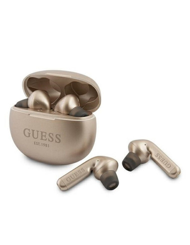 Bluetooth TWS GUESS WIRELESS EARPHONES V5.0 4H MUSIC TIME with docking station gold ( GUTWS1CGO )