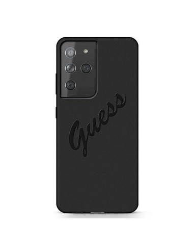 Véritable GUESS Case GUHCS21LLSVSBK pour Samsung S21 Ultra (Script Vintage / Black)