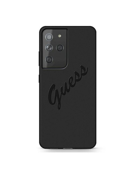 Véritable GUESS Case GUHCS21LLSVSBK pour Samsung S21 Ultra (Script Vintage / Black)