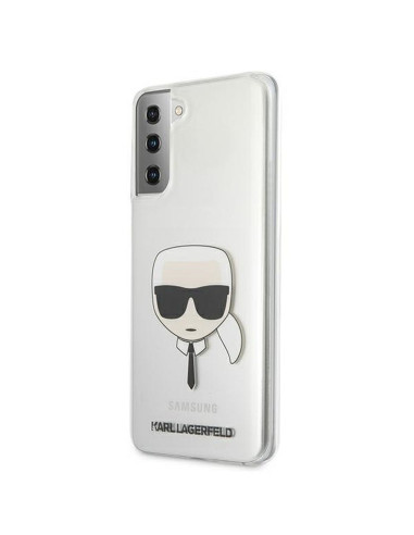 Véritable KARL LAGERFELD Case KLHCS21MKTR pour Samsung S21 Plus (Tête de Karl / transparent)