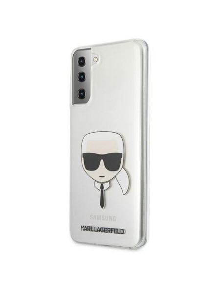 Véritable KARL LAGERFELD Case KLHCS21MKTR pour Samsung S21 Plus (Tête de Karl / transparent)