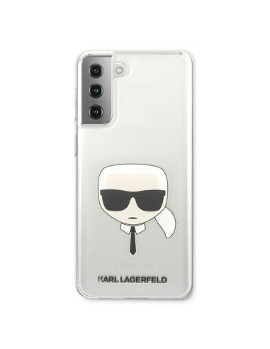 Véritable KARL LAGERFELD Case KLHCS21MKTR pour Samsung S21 Plus (Tête de Karl / transparent)