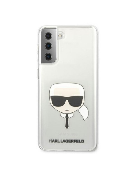 Véritable KARL LAGERFELD Case KLHCS21MKTR pour Samsung S21 Plus (Tête de Karl / transparent)