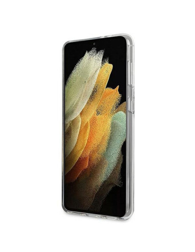 Véritable KARL LAGERFELD Case KLHCS21MKTR pour Samsung S21 Plus (Tête de Karl / transparent)